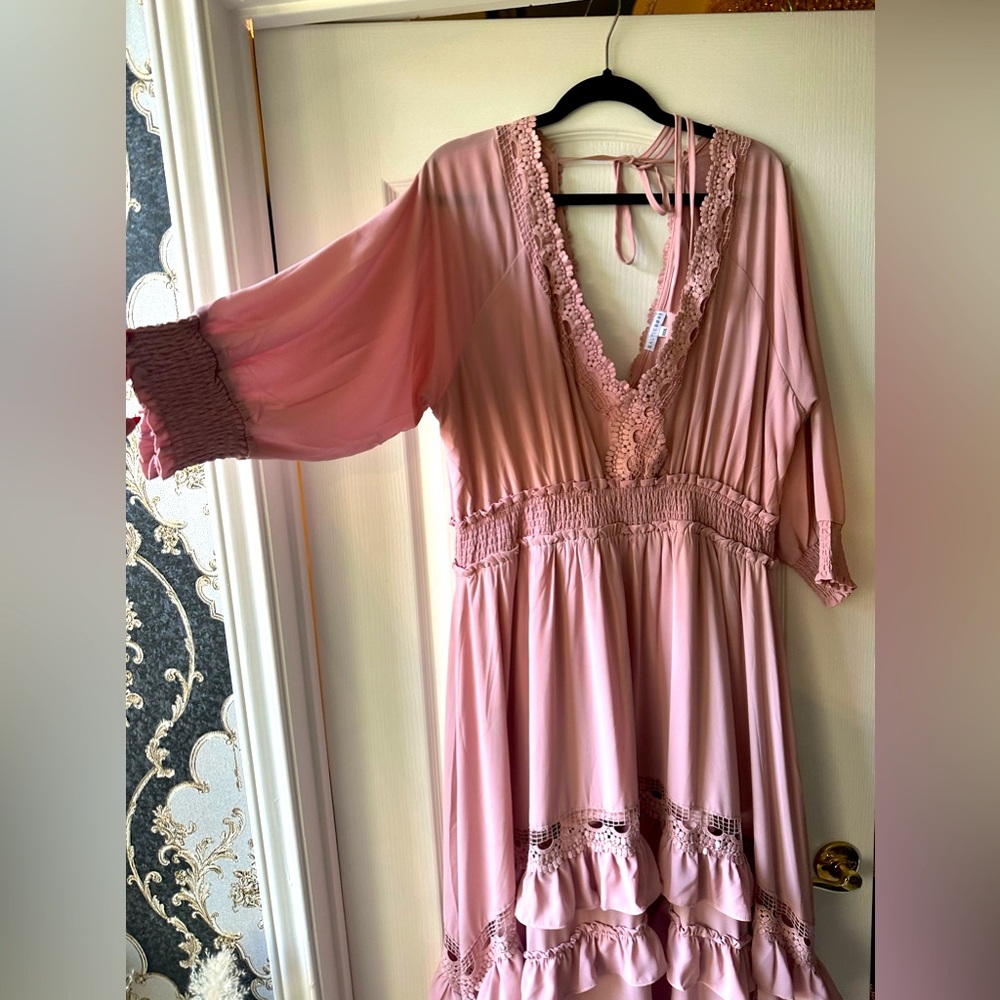 Pink maxi ruffle dream dress!
